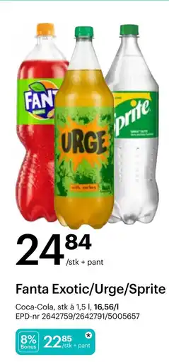 Storcash Fanta Exotic/Urge/Sprite tilbud