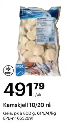 Storcash Kamskjell 10/20 rå tilbud