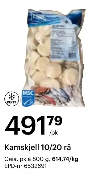 Storcash Kamskjell 10/20 rå tilbud