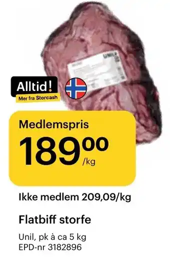 Storcash Flatbiff storfe tilbud