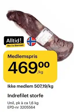 Storcash Indrefilet storfe tilbud