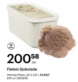 Storcash Hennig-Olsen Fløteis Sjokolade tilbud