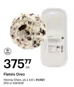 Storcash Hennig-Olsen Fløteis Oreo tilbud