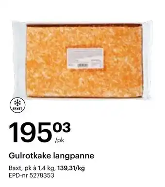 Storcash Gulrotkake langpanne tilbud