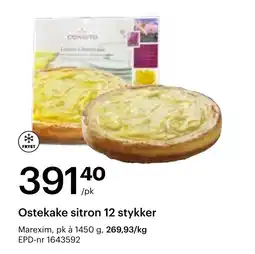 Storcash Ostekake sitron 12 stykker tilbud