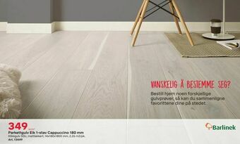 Byggmax Parkettgulv Eik 1-stav Cappuccino 180 mm tilbud