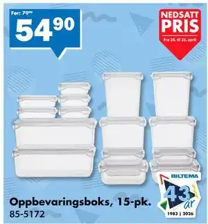 Oppbevaringsboks, 15-pk