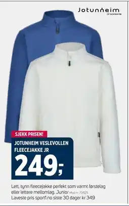 Sport 1 JOTUNHEIM VESLEVOLLEN FLEECEJAKKE JR tilbud