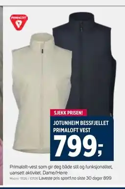Sport 1 JOTUNHEIM BESSFJELLET PRIMALOFT VEST tilbud