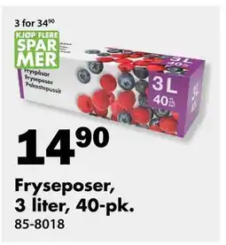 Biltema Fryseposer, 3 liter, 40-pk tilbud