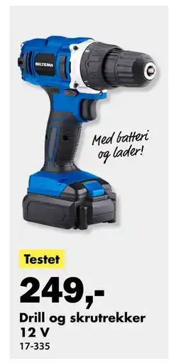 Biltema Drill og skrutrekker 12 V tilbud