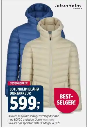 JOTUNHEIM BLÅHØ DUNJAKKE JR