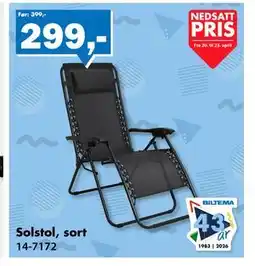 Biltema Solstol, sort tilbud