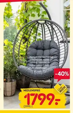 Rusta Hengestol Sorrento, Medlemspris tilbud