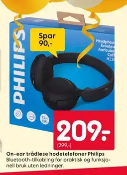 Rusta On-ear trådløse hodetelefoner Philips tilbud