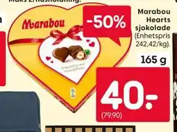 Rusta Marabou Hearts sjokolade (Enhetspris tilbud