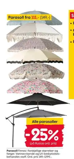Rusta Parasoll tilbud