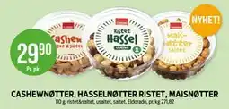 Kiwi CASHEWNØTTER, HASSELNØTTER RISTET, MAISNØTTER tilbud