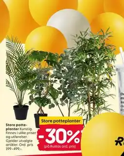 Rusta Store potteplanter tilbud