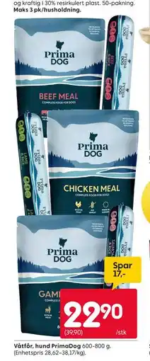 Rusta Våtfôr, hund PrimaDog tilbud