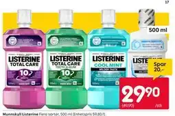 Rusta Munnskyll Listerine tilbud