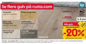 Rusta Laminat- og vinylgulv SPC tilbud
