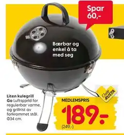 Rusta Liten kulegrill Go., Medlemspris tilbud