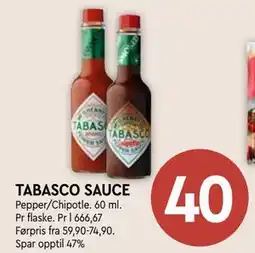 Coop Mega TABASCO SAUCE tilbud