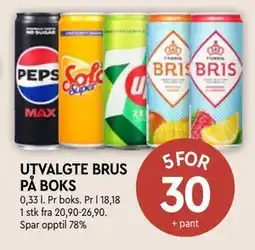 Coop Mega UTVALGTE BRUS PÅ BOKS tilbud
