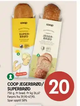 Coop Mega COOP JEGERBRØD/ SUPERBRØD tilbud