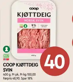 Coop Mega COOP KJØTTDEIG SVIN tilbud
