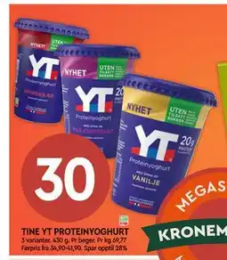 Coop Mega TINE YT PROTEINYOGHURT tilbud