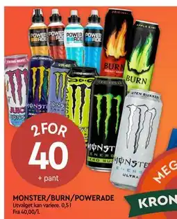 Coop Mega MONSTER/BURN/POWERADE tilbud