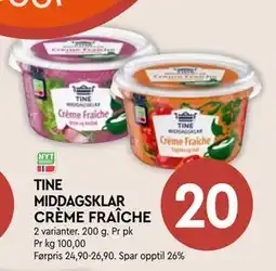 Coop Mega TINE MIDDAGSKLAR CRÈME FRAÎCHE tilbud