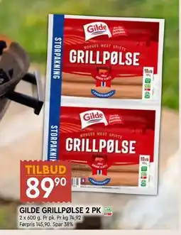 Coop Mega GILDE GRILLPØLSE 2 PK tilbud