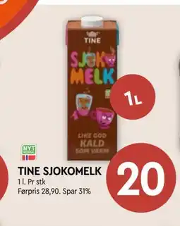 Coop Mega TINE SJOKOMELK tilbud
