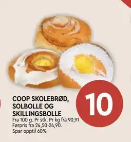 Coop Mega COOP SKOLEBRØD, SOLBOLLE OG SKILLINGSBOLLE tilbud