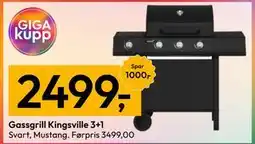Gigaboks Gassgrill Kingsville 3+1 tilbud