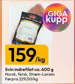 Gigaboks Svin indrefilet ca. 600 g tilbud