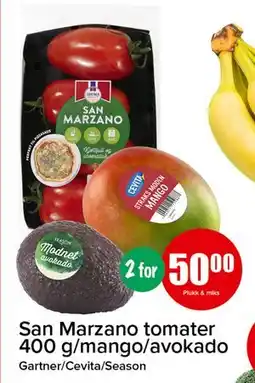 Spar San Marzano tomater 400 g/mango/avokado tilbud