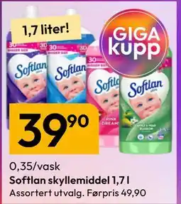 Gigaboks Softlan skyllemiddel 1,7 l tilbud