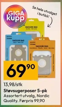 Gigaboks Støvsugerposer 5-pk tilbud