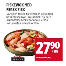 Meny FISKEWOK MED FERSK FISK tilbud