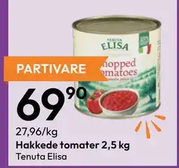 Gigaboks Hakkede tomater 2,5 kg tilbud
