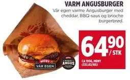 Meny VARM ANGUSBURGER tilbud