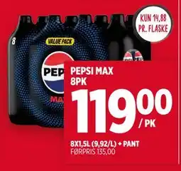 Meny PEPSI MAX 8PK tilbud
