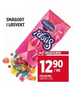 Meny SMÅGODT I LØSVEKT tilbud