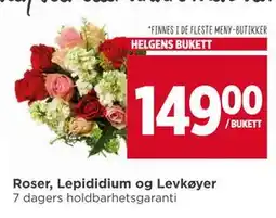 Meny Roser, Lepididium og Levkøyer tilbud