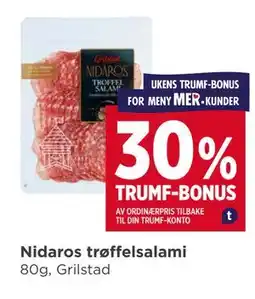 Meny Nidaros trøffelsalami tilbud