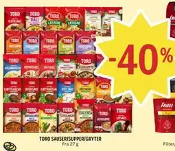 Coop Prix TORO SAUSER/SUPPER/GRYTER tilbud